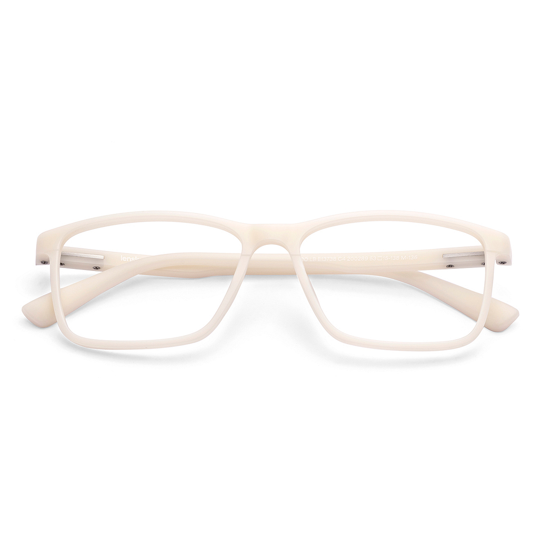 Lenskart BLU Screen Glasses Blue Block Zero Power Screen Glasses : White Full Rim Rectangle Lenskart BLU LB E13738-C4 left side