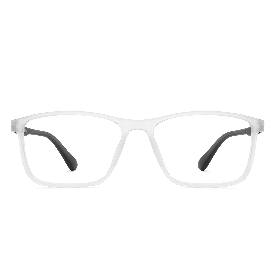Lenskart BLU Screen Glasses Blue Block Zero Power Screen Glasses : White Transparent Grey Transparent Full Rim Rectangle Lenskart BLU LB E14242-C2 right side