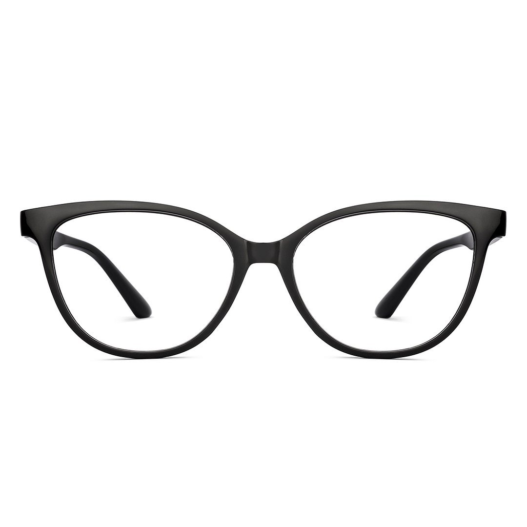 Lenskart BLU Screen Glasses Blue Block Zero Power Screen Glasses: Black Full Rim Cat Eye Lenskart Blu LB E14452-C1 right side