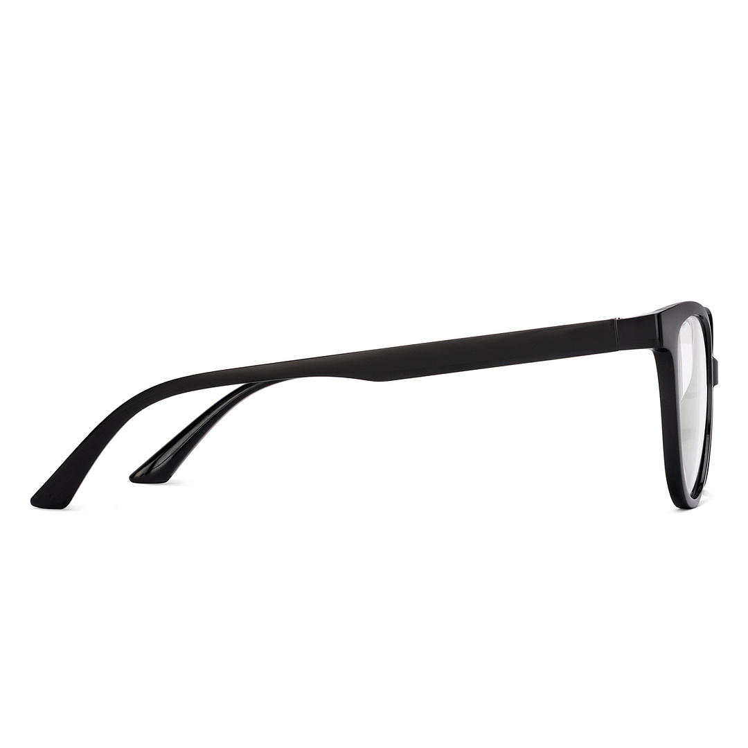 Lenskart BLU Screen Glasses Blue Block Zero Power Screen Glasses: Black Full Rim Cat Eye Lenskart Blu LB E14452-C1 left side