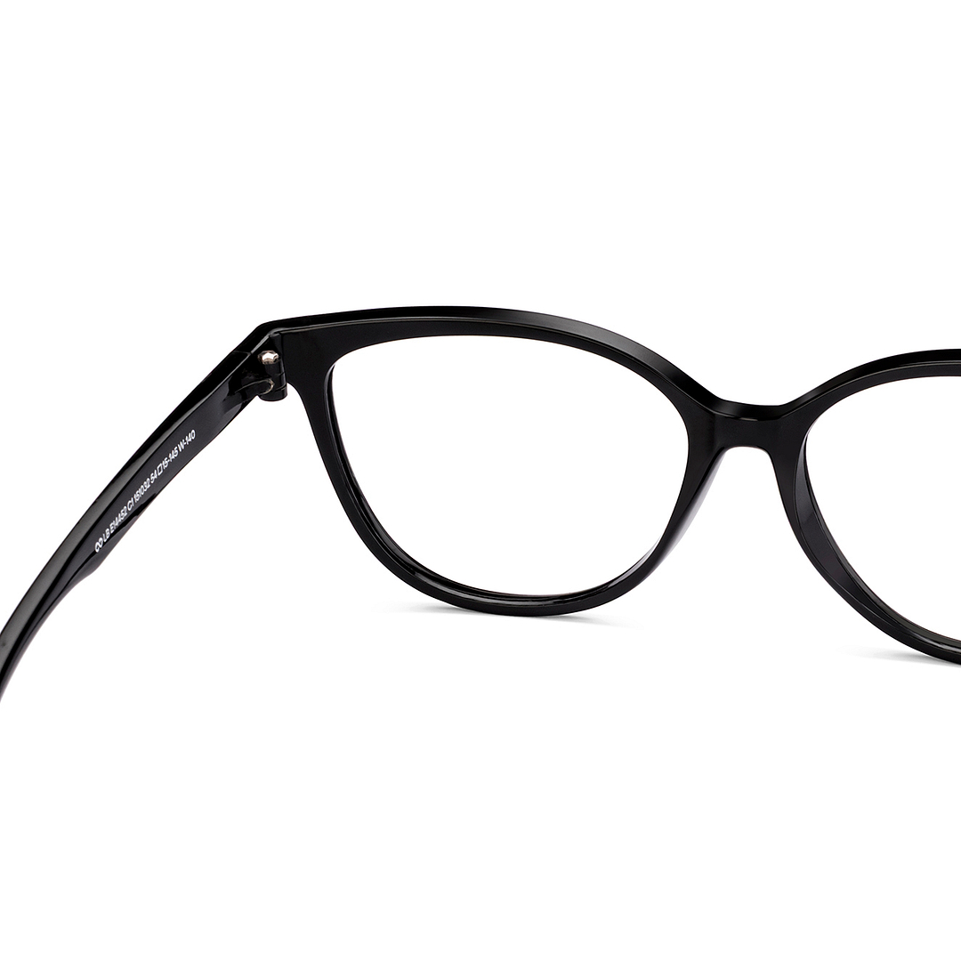 Lenskart BLU Screen Glasses Blue Block Zero Power Screen Glasses: Black Full Rim Cat Eye Lenskart Blu LB E14452-C1 right side