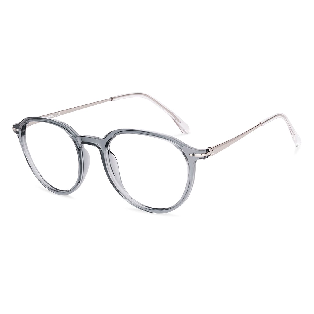 Lenskart Blu Grey Gunmetal Full Rim Round Lenskart Blu LB E14788 Eyeglasses left side