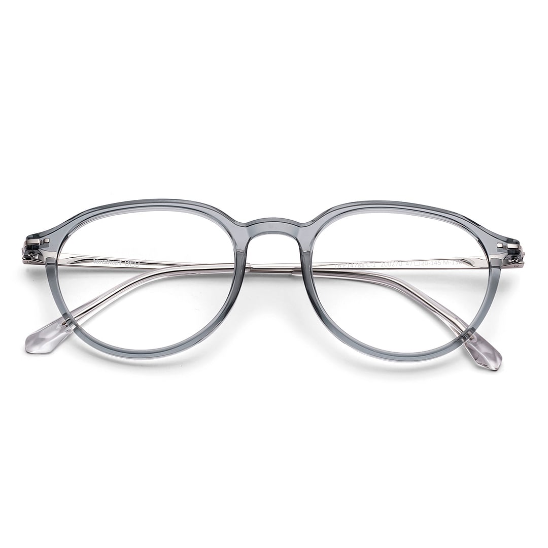 Lenskart Blu Grey Gunmetal Full Rim Round Lenskart Blu LB E14788 Eyeglasses left side