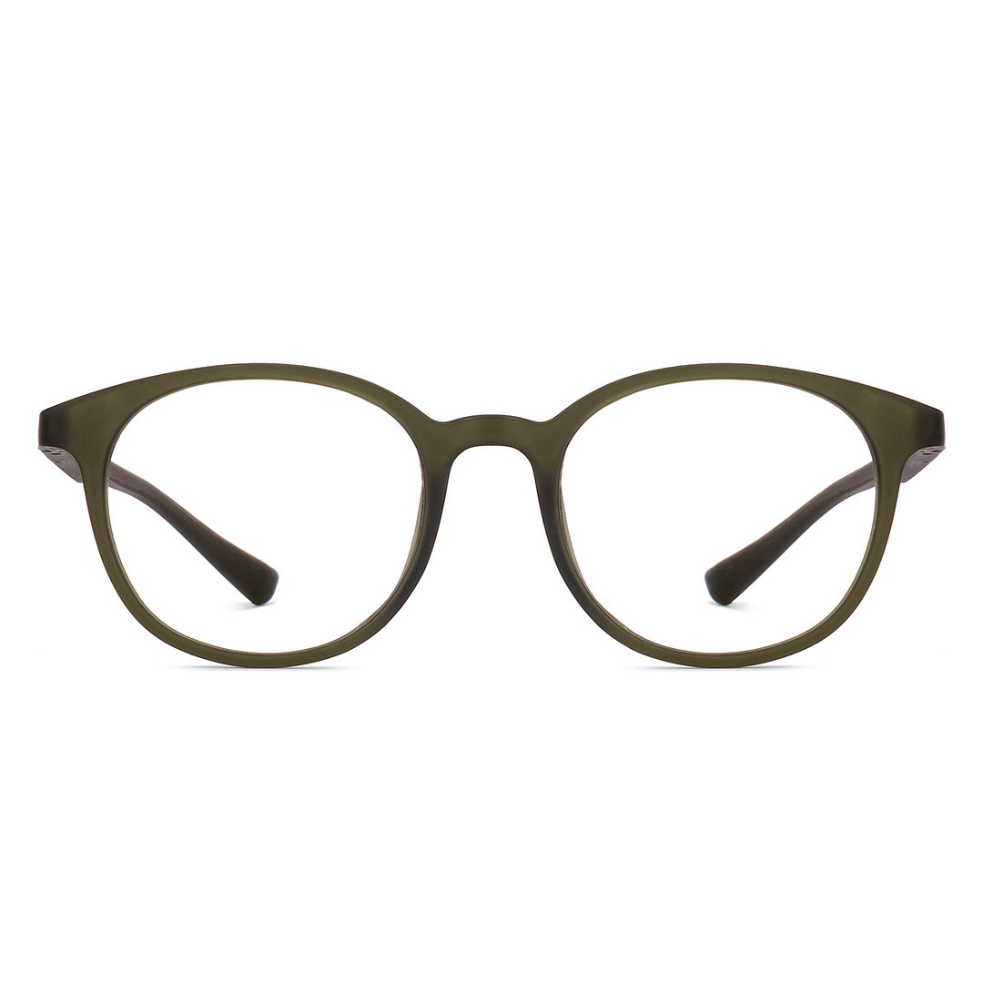 Lenskart BLU Screen Glasses Blue Block Zero Power Screen Glasses: Matte Green Matte Green Full Rim Round Lenskart BLU LB E13736-C4 right side