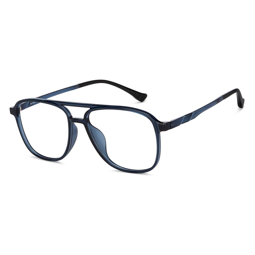 Lenskart Air Online Sky Blue Full Rim Aviator left side