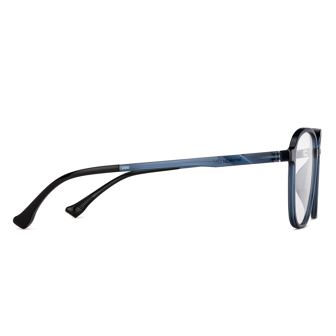 Lenskart Air Online Sky Blue Full Rim Aviator left side