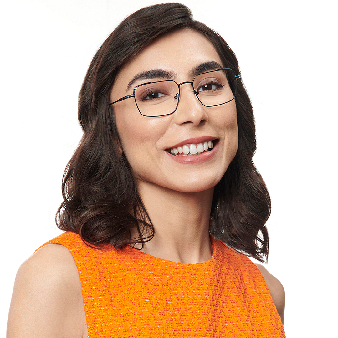 Lenskart Studio Online Sky Blue Full Rim Square left side