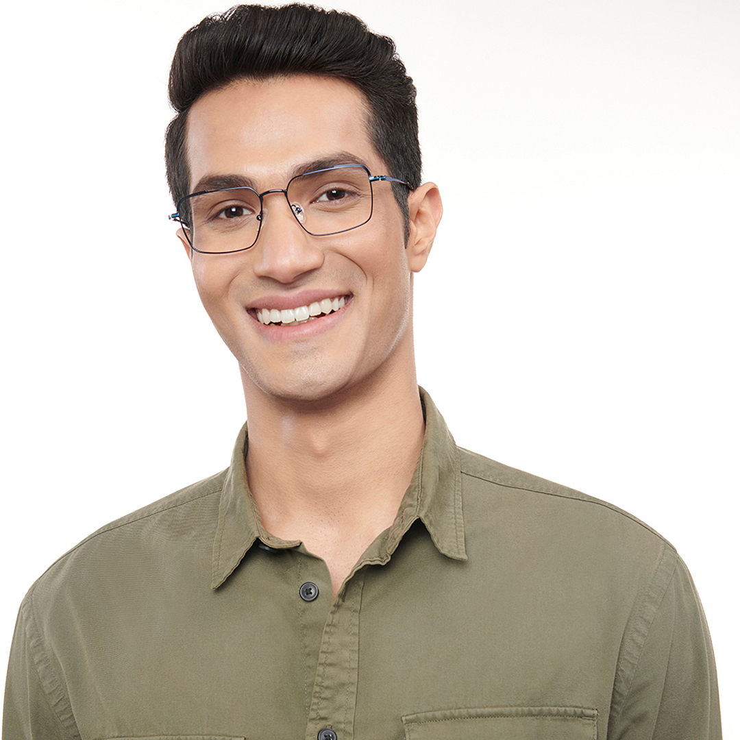 Lenskart Studio Online Sky Blue Full Rim Square right side