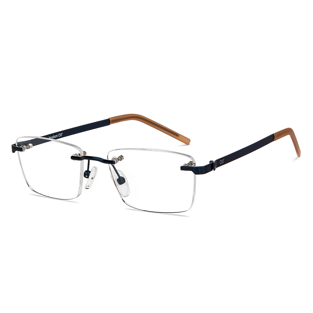 Lenskart Air Online Sky Blue Rimless Rectangle left side