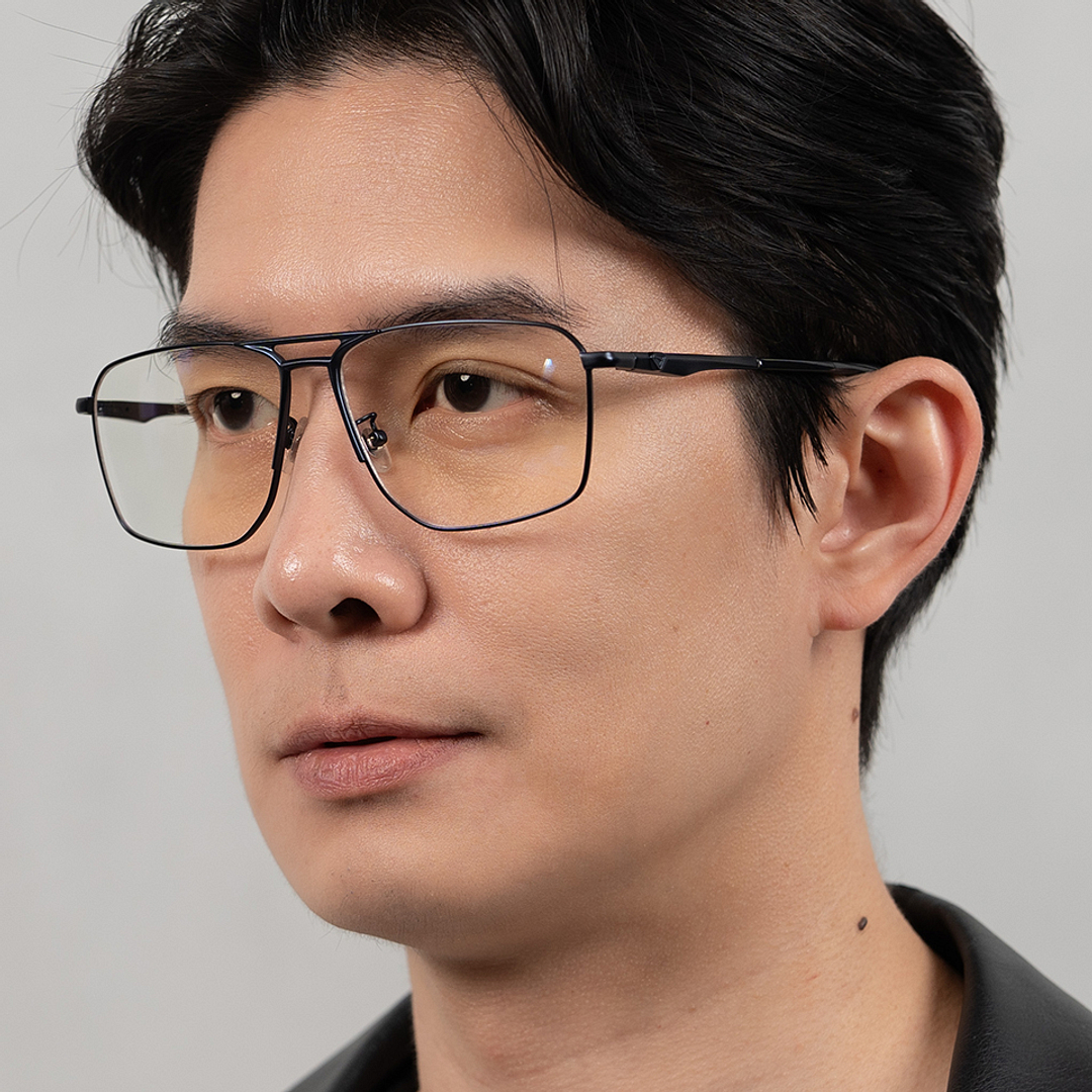 Lenskart STUDIO Blue Full Rim Geometric left side