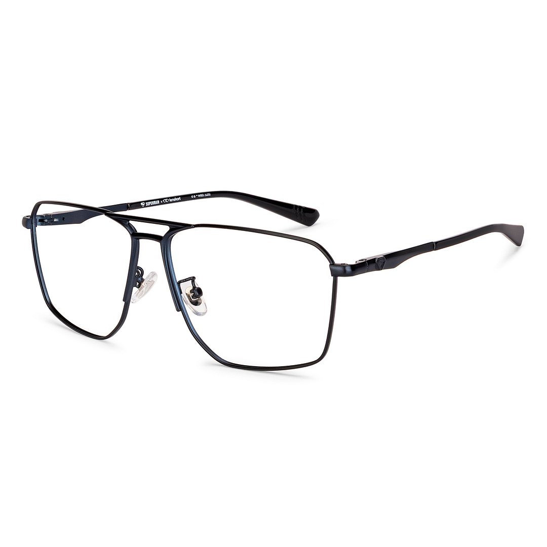 Lenskart STUDIO Blue Full Rim Geometric left side