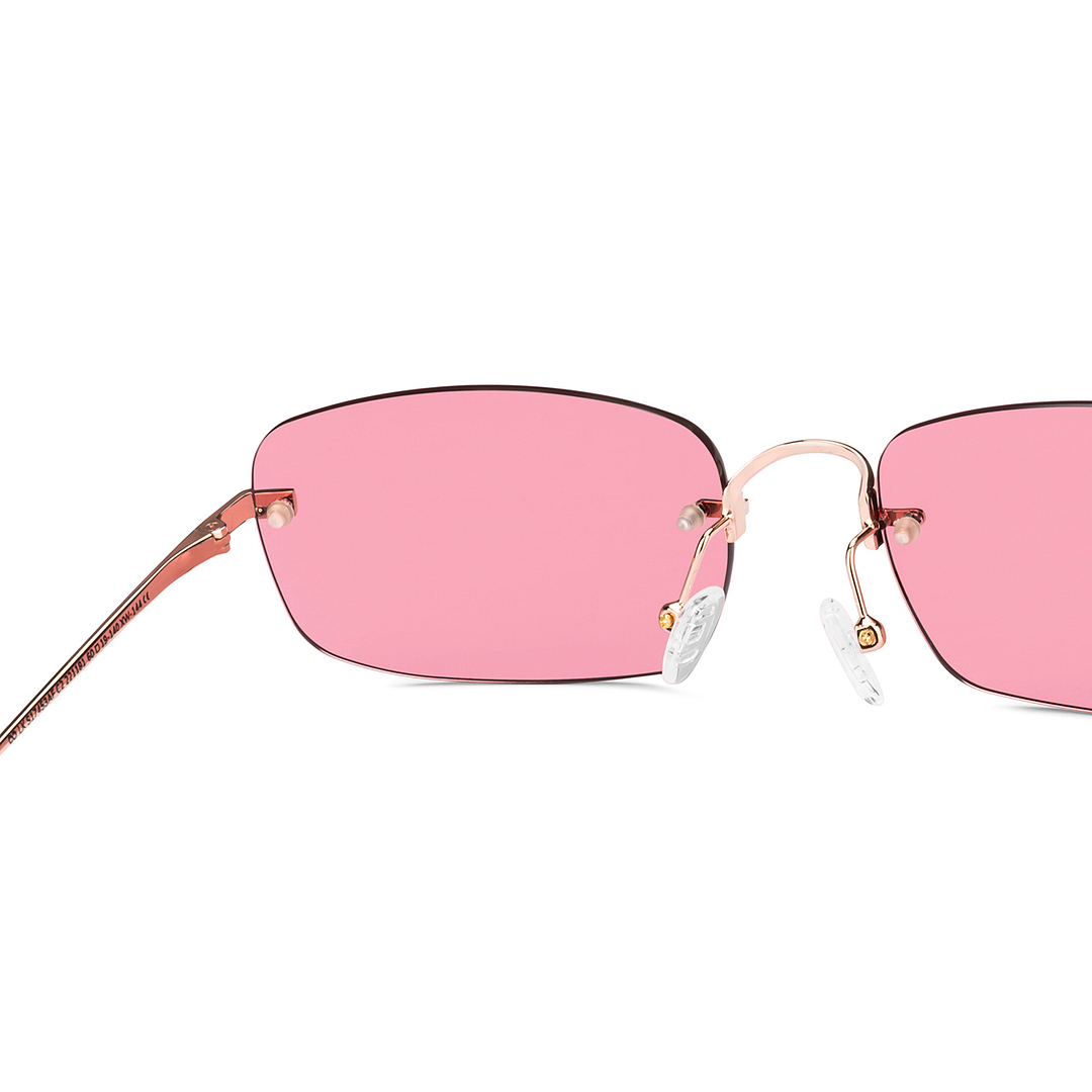 Lenskart Gold Rimless Rectangle right side