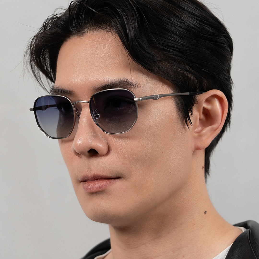 Lenskart STUDIO Gunmetal Full Rim Geometric left side