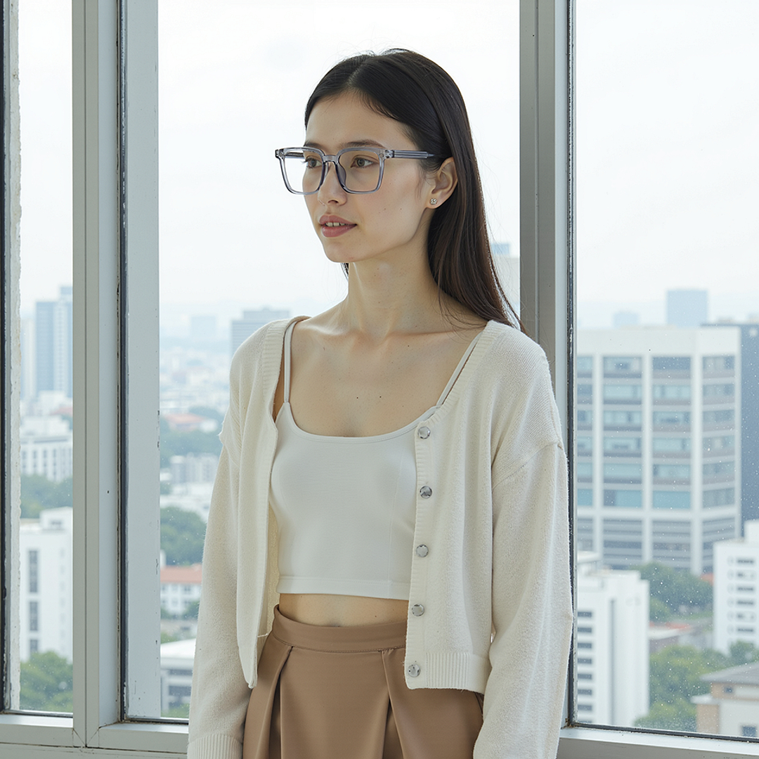 Lenskart Air Light Grey Full Rim Square right side