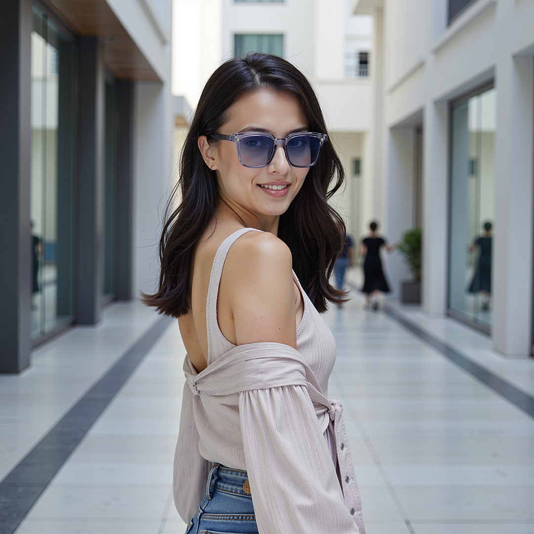 Lenskart Air Light Grey Full Rim Square right side