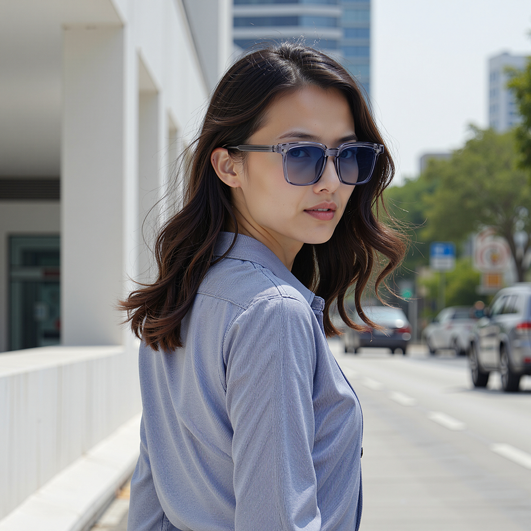 Lenskart Air Light Grey Full Rim Square right side