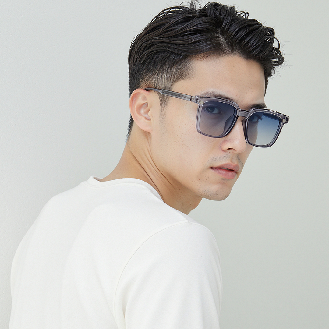 Lenskart Air Light Grey Full Rim Square left side