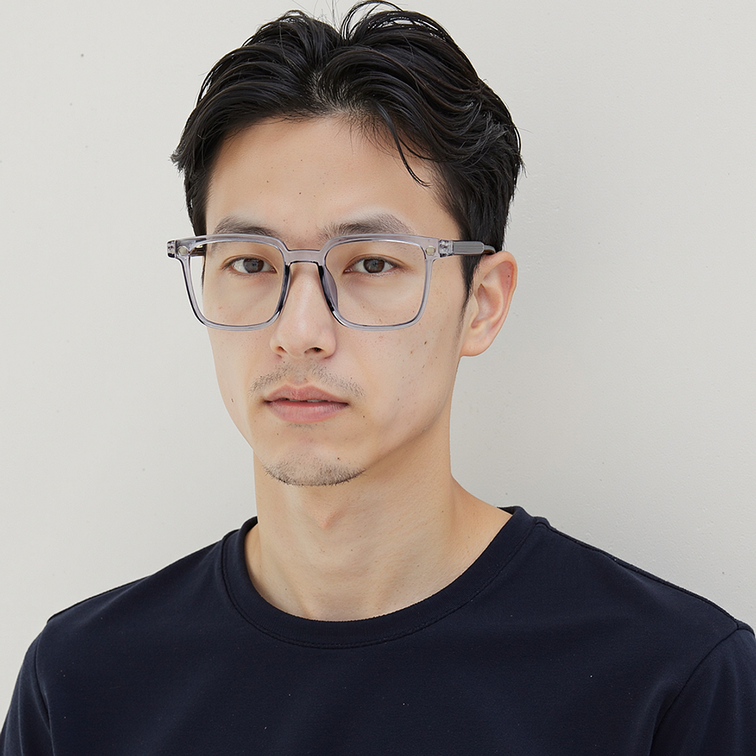 Lenskart Air Light Grey Full Rim Square right side