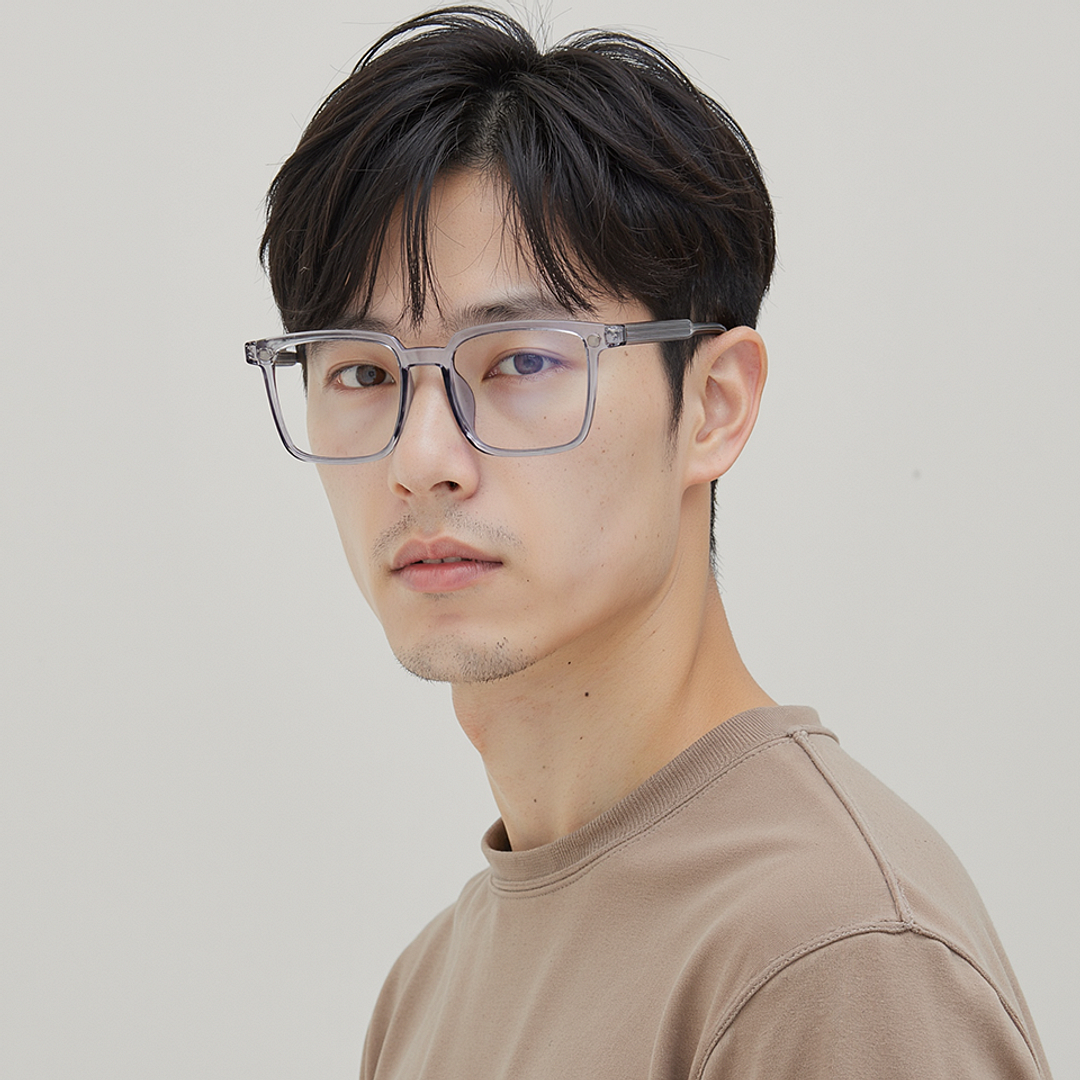 Lenskart Air Light Grey Full Rim Square left side