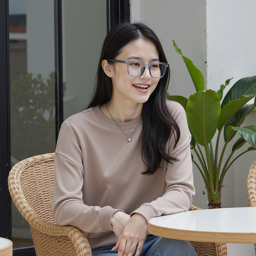 Lenskart Air Light Grey Full Rim Square right side