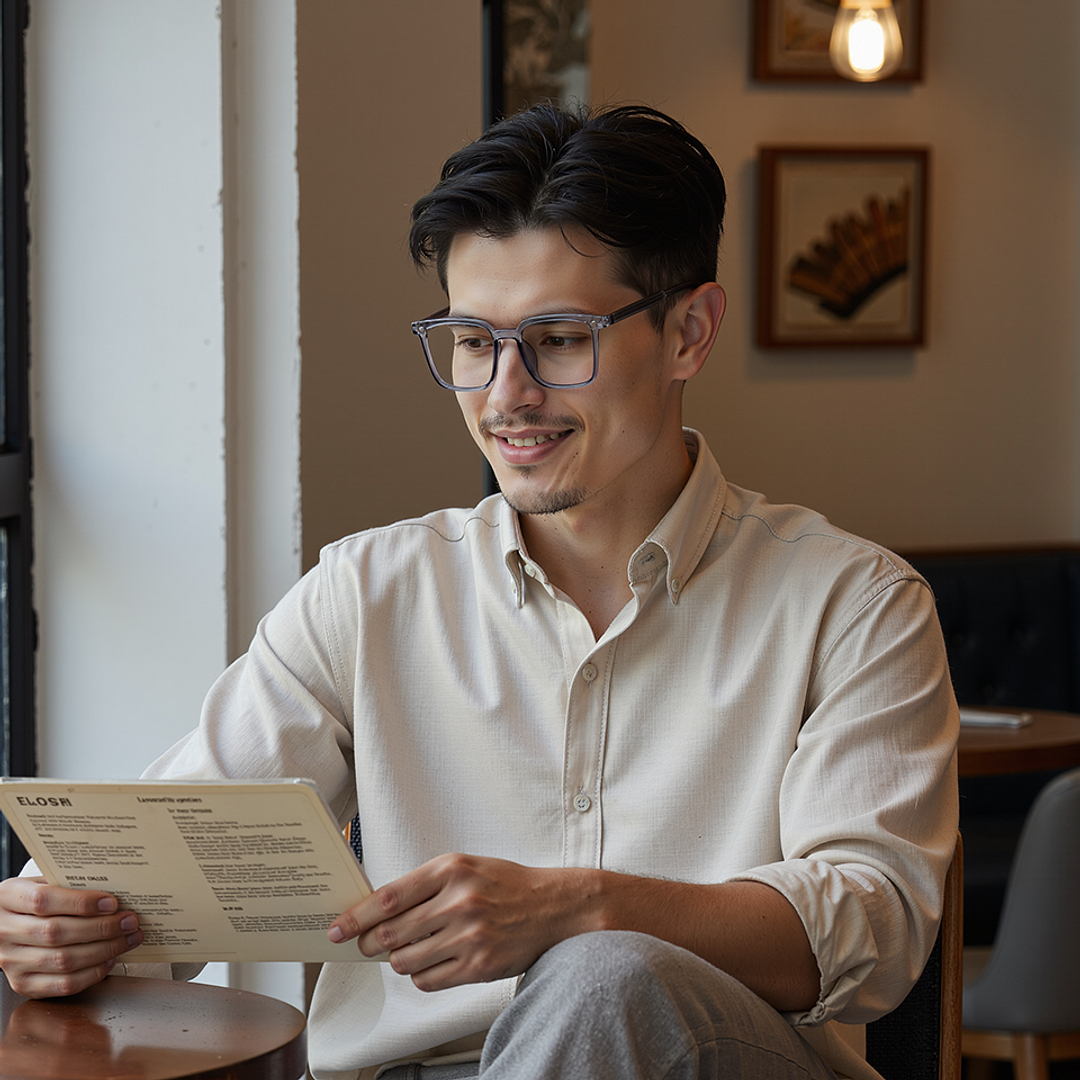 Lenskart Air Light Grey Full Rim Square left side