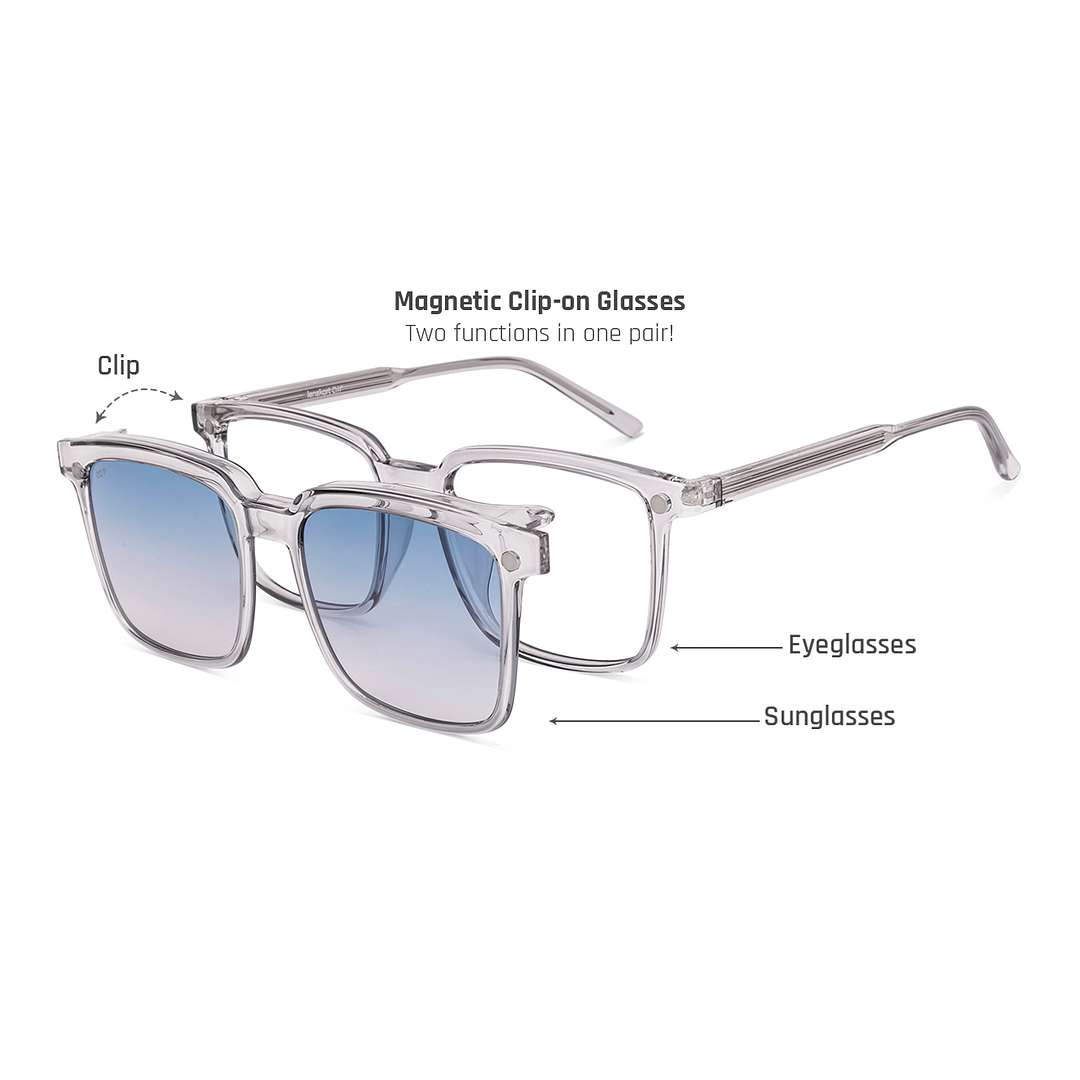 Lenskart Air Light Grey Full Rim Square left side