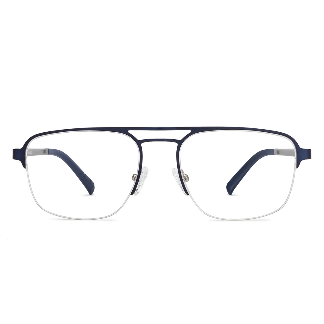 Lenskart Air Online Sky Blue Half Rim Aviator left side