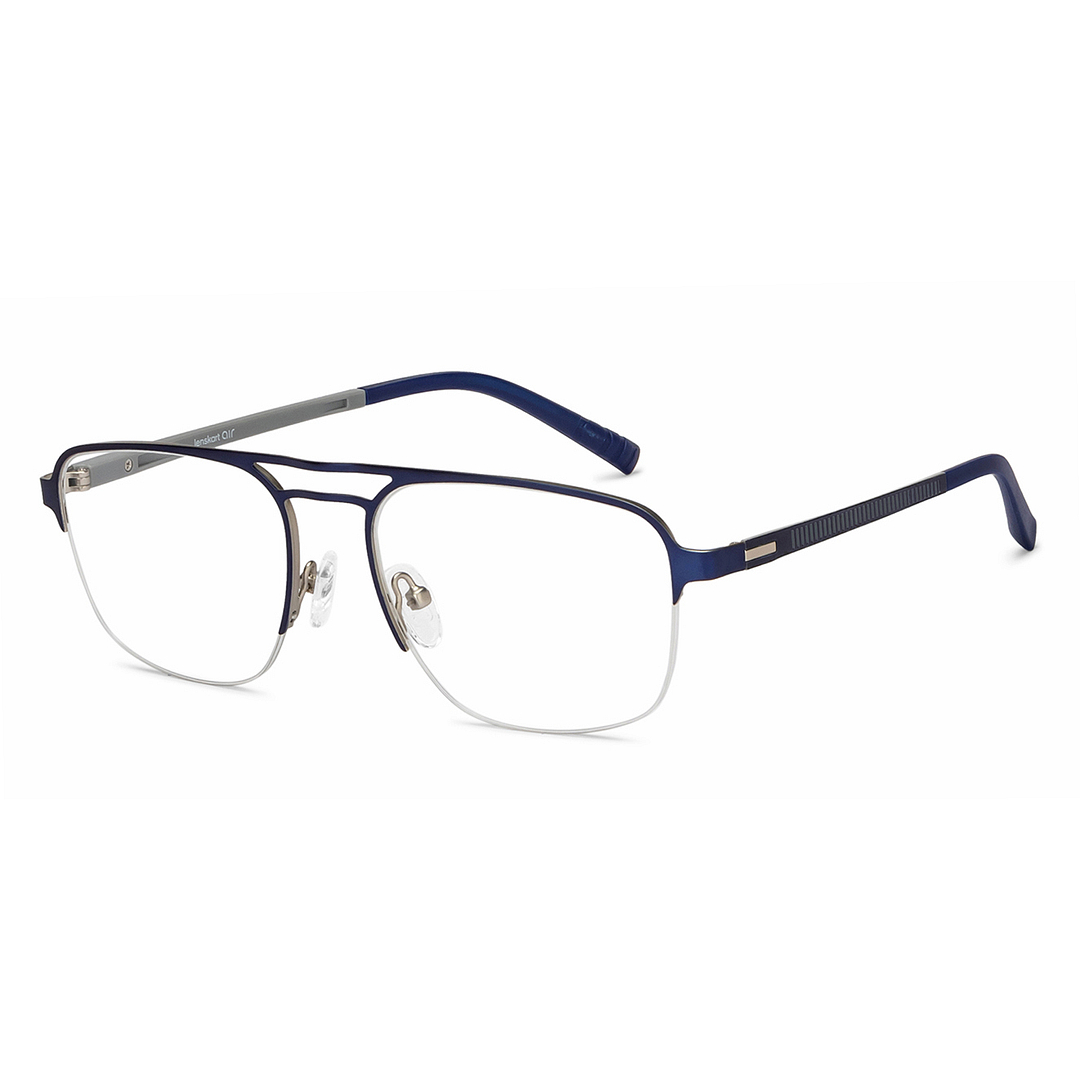 Lenskart Air Online Sky Blue Half Rim Aviator right side