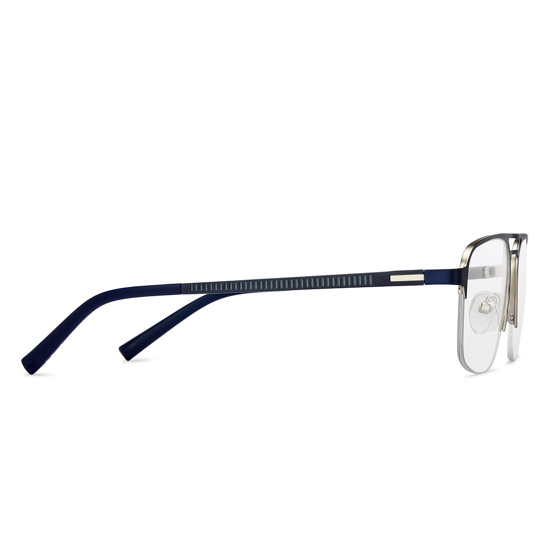 Lenskart Air Online Sky Blue Half Rim Aviator left side