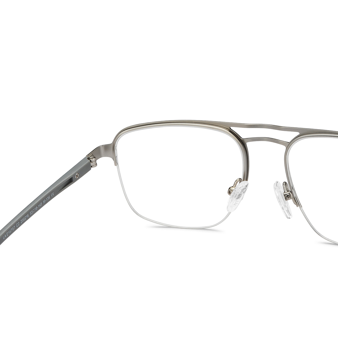 Lenskart Air Online Sky Blue Half Rim Aviator right side