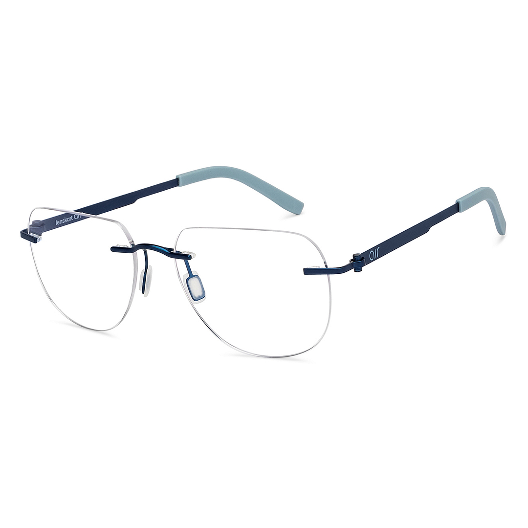 Lenskart Air Online Sky Blue Rimless Square right side