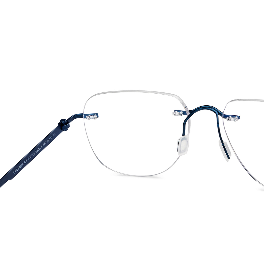 Lenskart Air Online Sky Blue Rimless Square right side