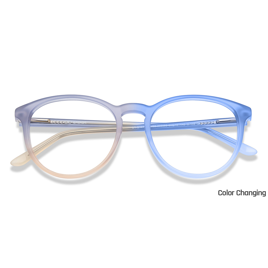 Lenskart Gray Transparent Full Rim Round left side