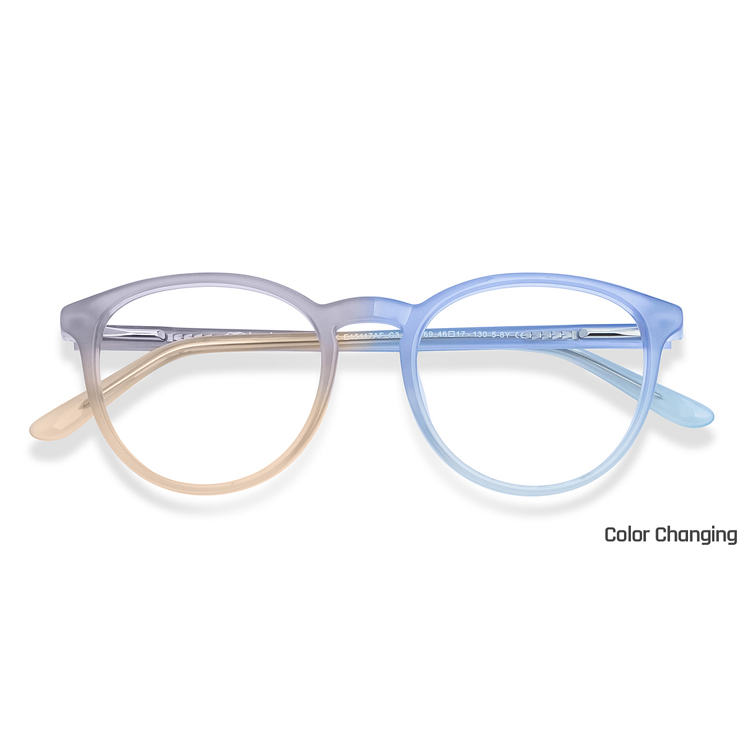 Hooper Gray Transparent Full Rim Round left side