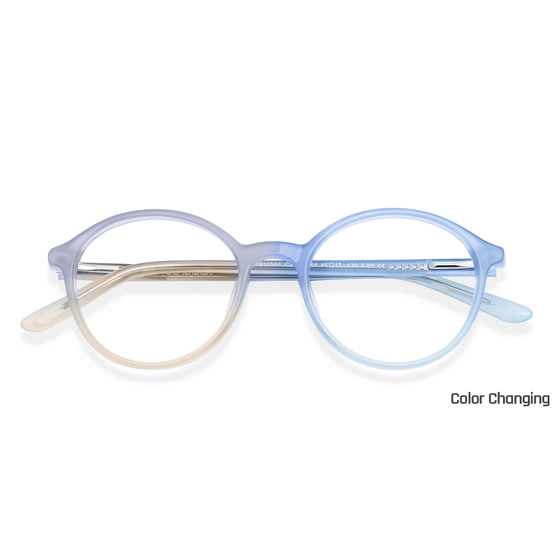 Hooper Gray Transparent Full Rim Round left side