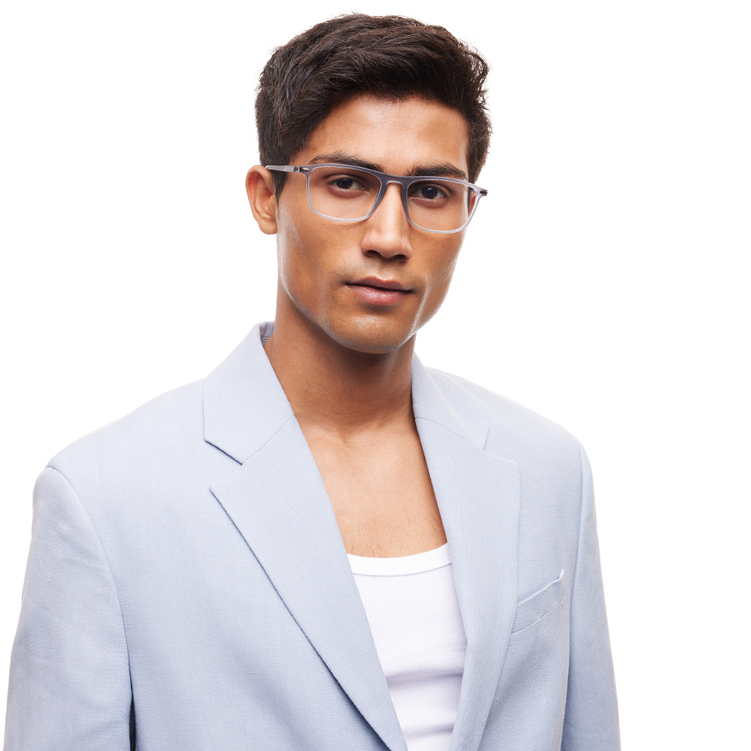 Lenskart Air Gray Transparent Full Rim Square right side