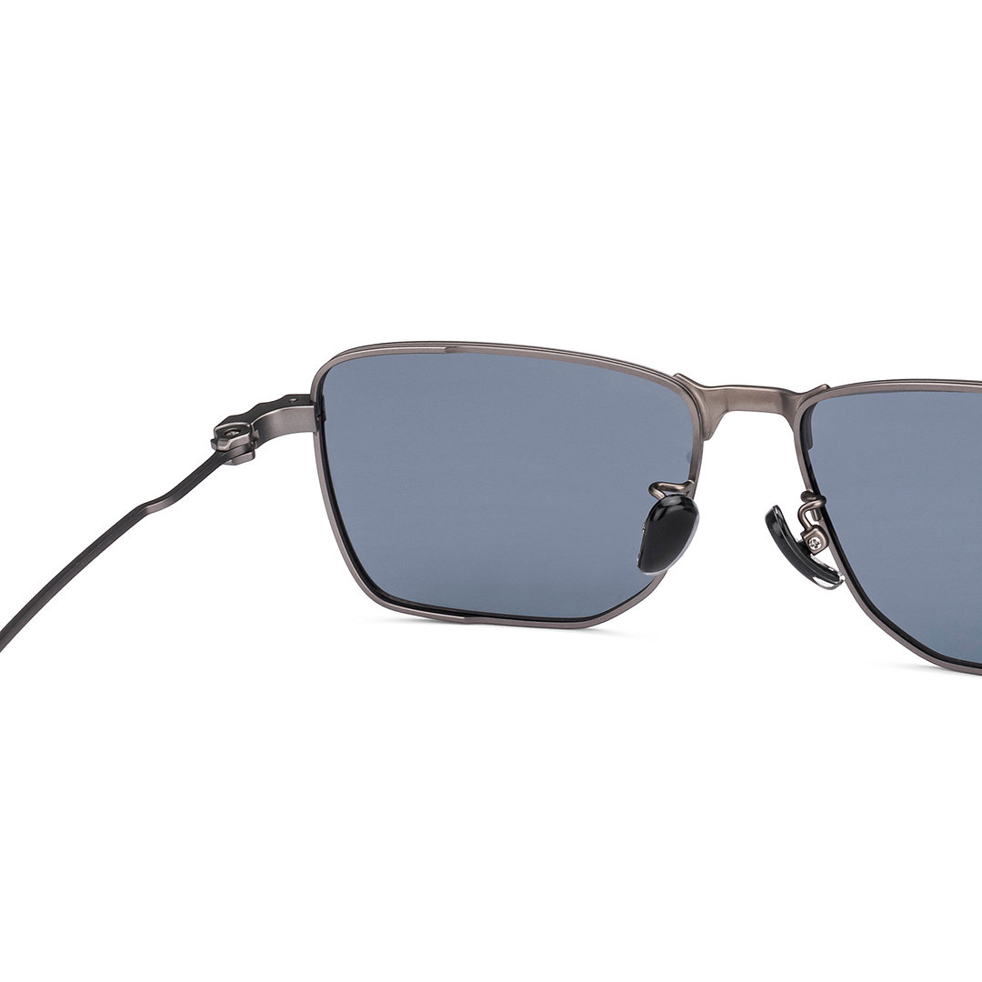 Lenskart Mid Gunmetal Full Rim Geometric left side