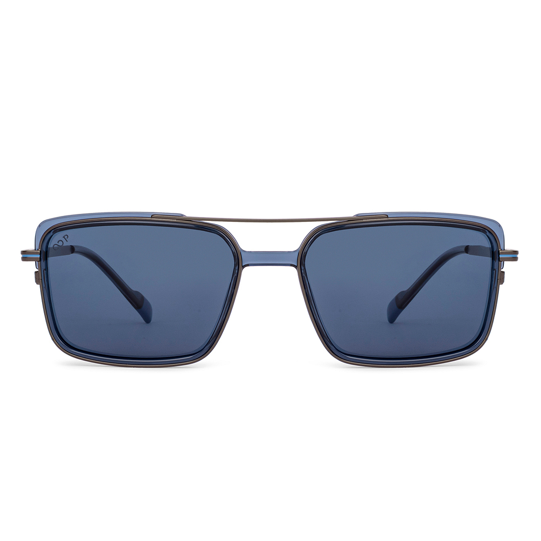 M!LK　Blu-ray Blue Gunmetal Full Rim Rectangle Lenskart STUDIO Metal LK S15198