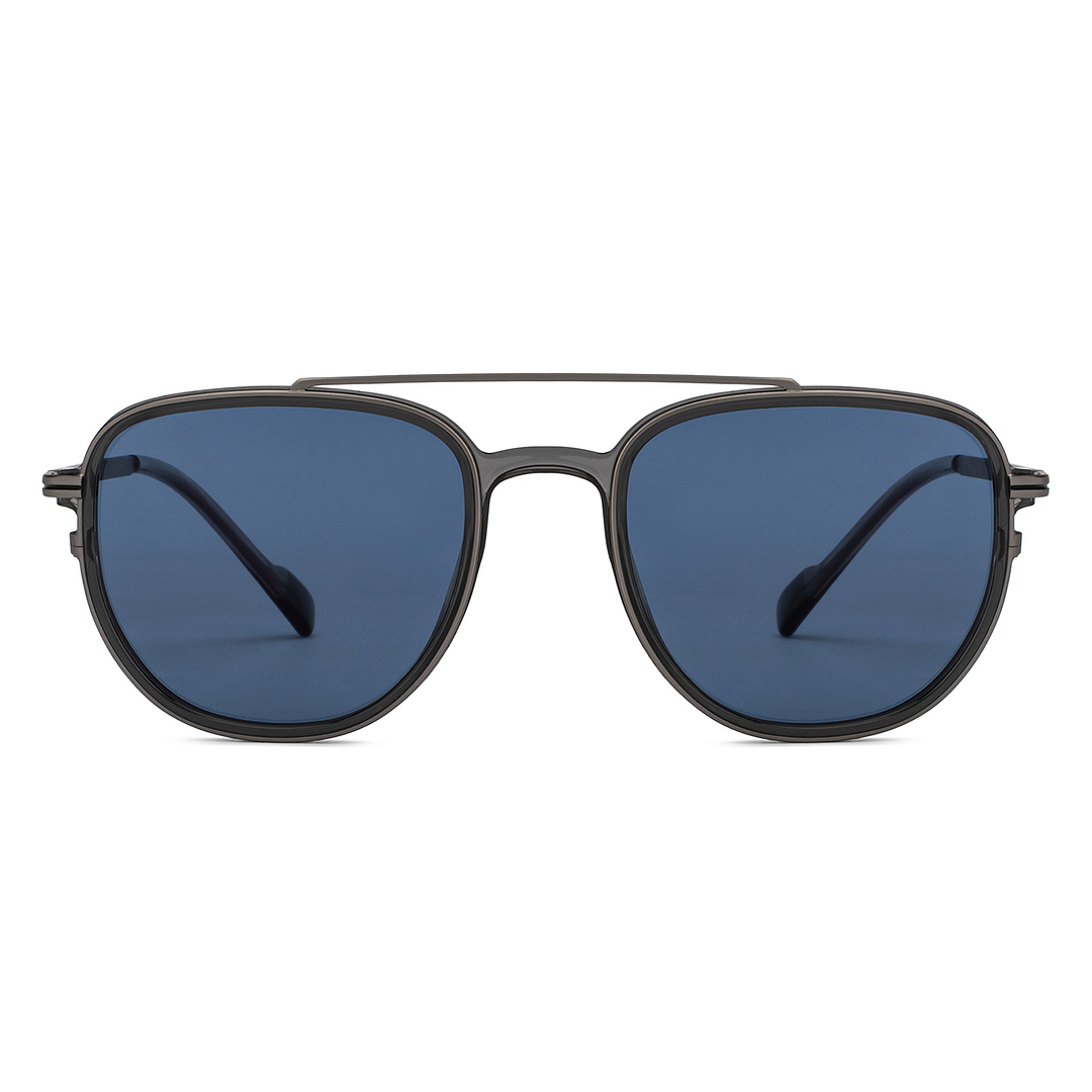 Lenskart Studio Online Gunmetal Full Rim Aviator right side