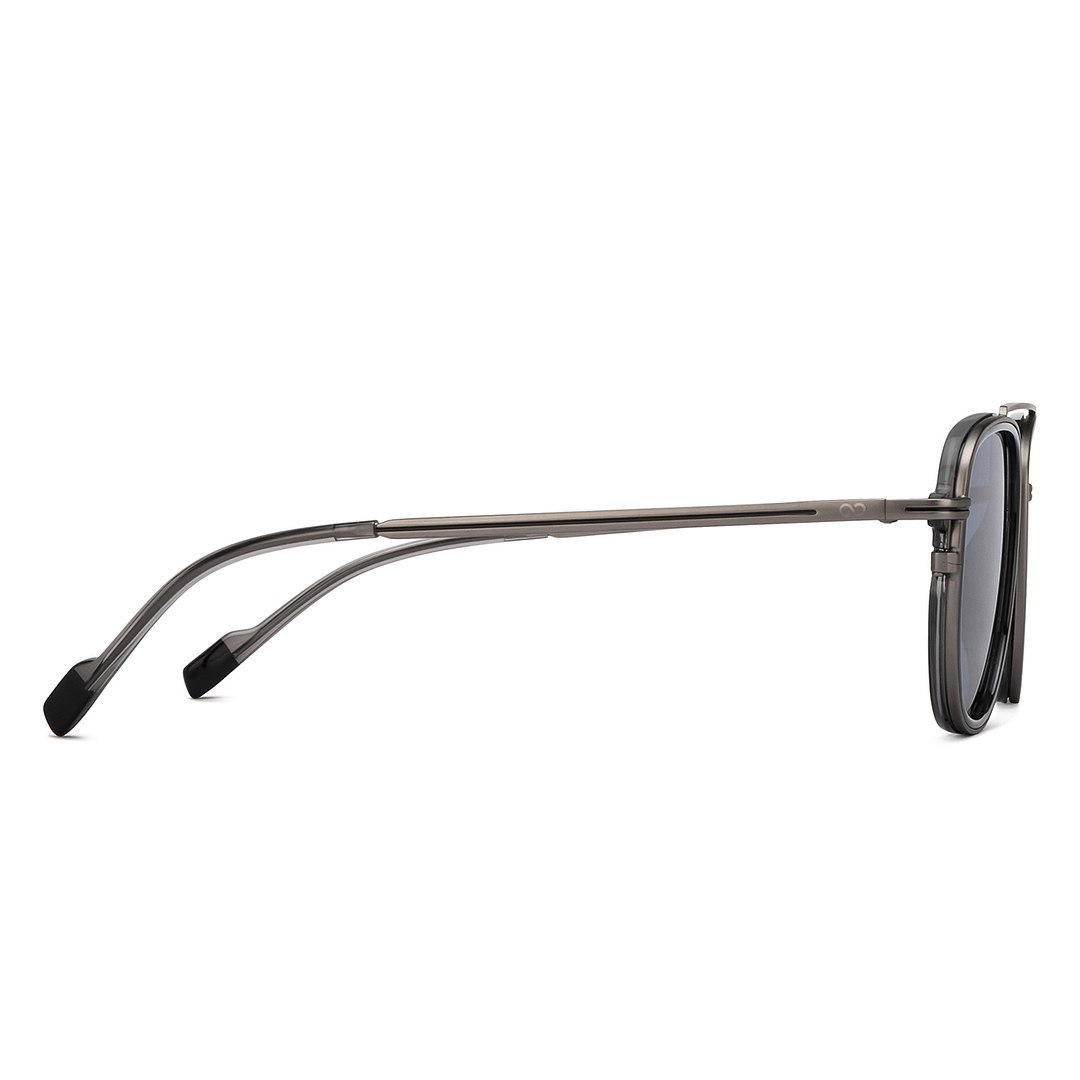 Lenskart Studio Online Gunmetal Full Rim Aviator left side