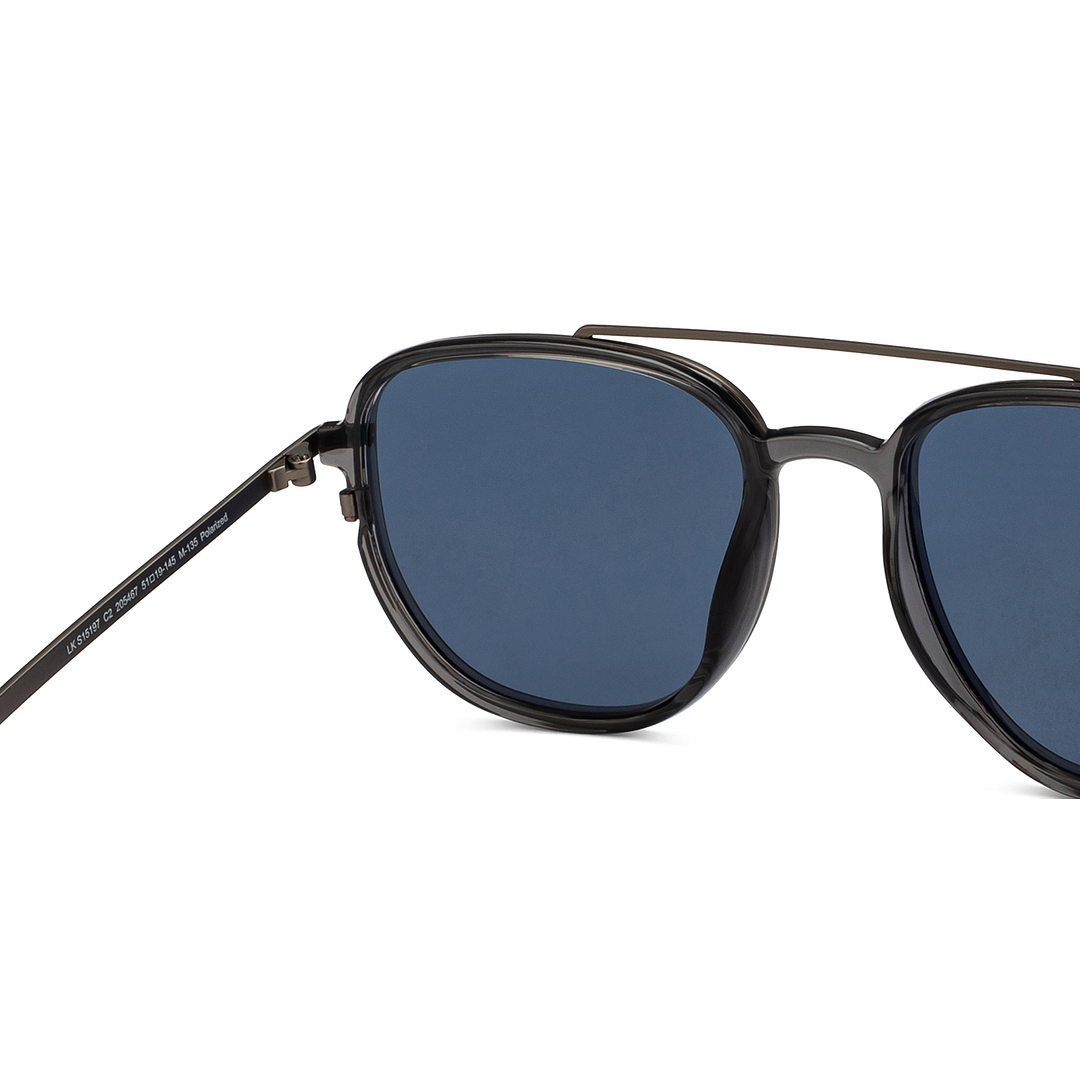 Lenskart Studio Online Gunmetal Full Rim Aviator right side