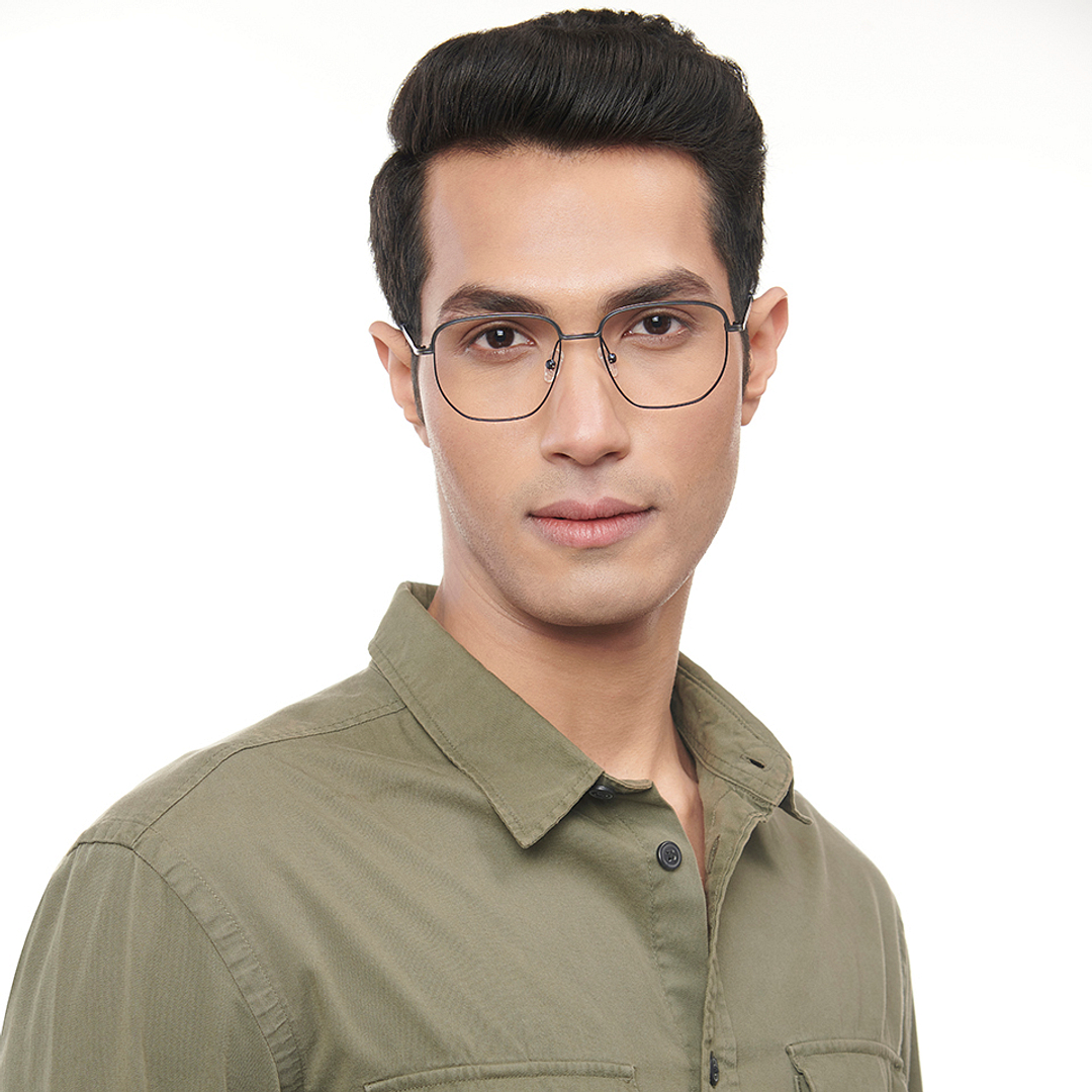 Lenskart Studio Online Mid Gunmetal Full Rim Geometric right side
