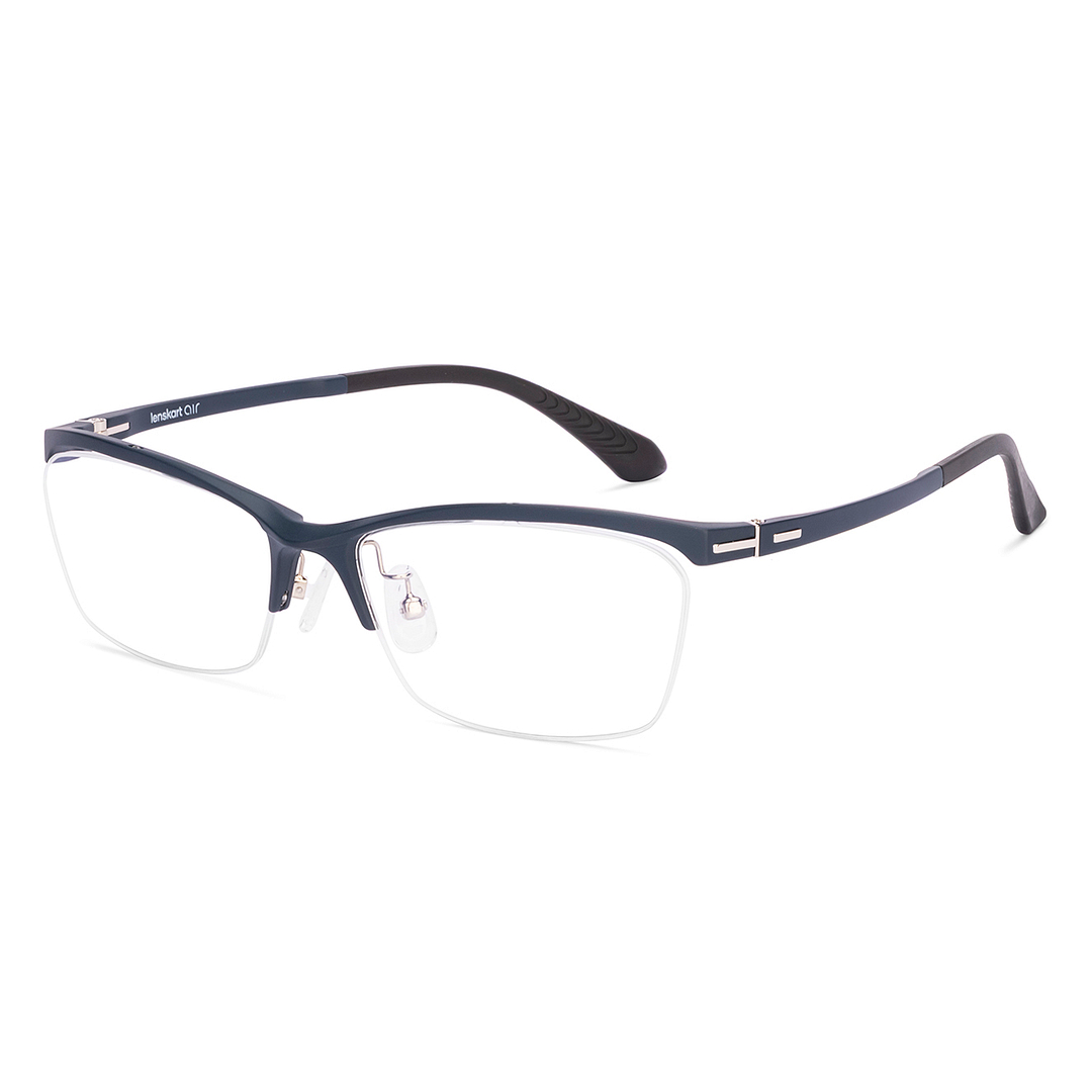 Lenskart Air Blue Half Rim Rectangle left side