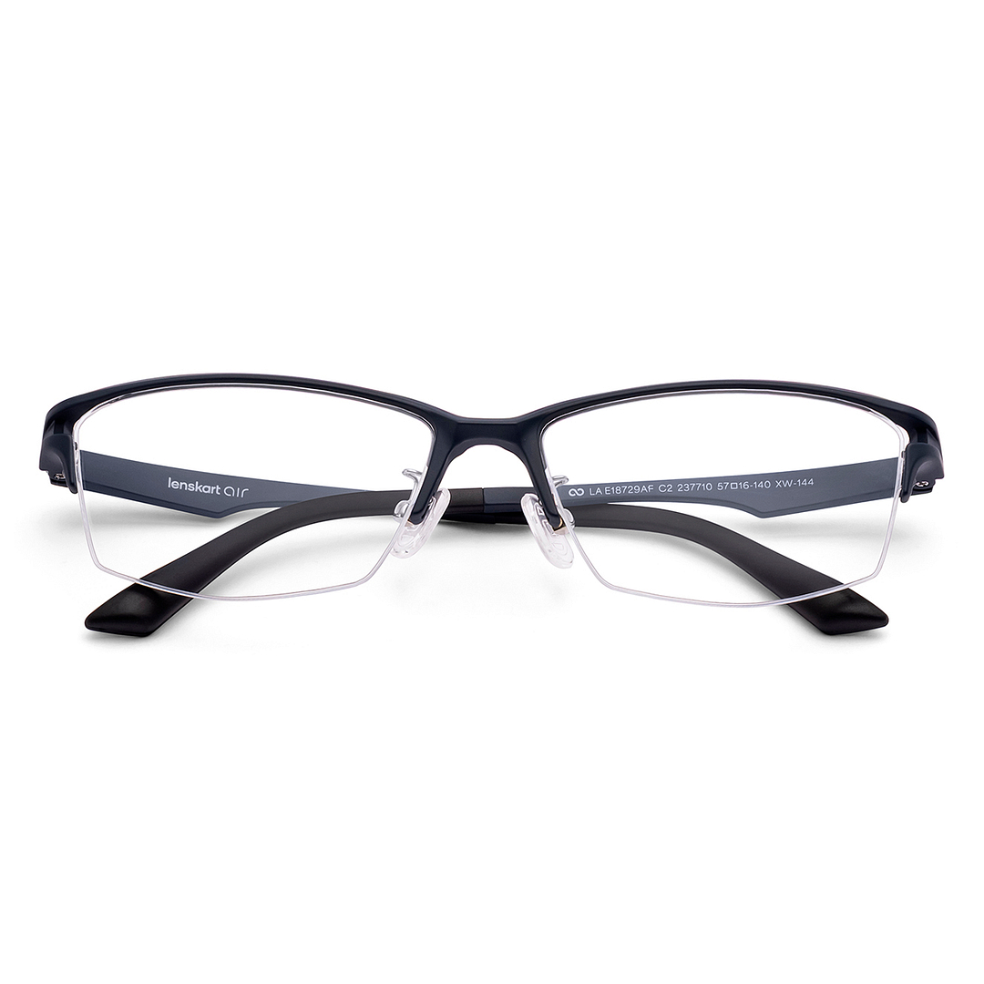 Lenskart Air Blue Half Rim Rectangle left side