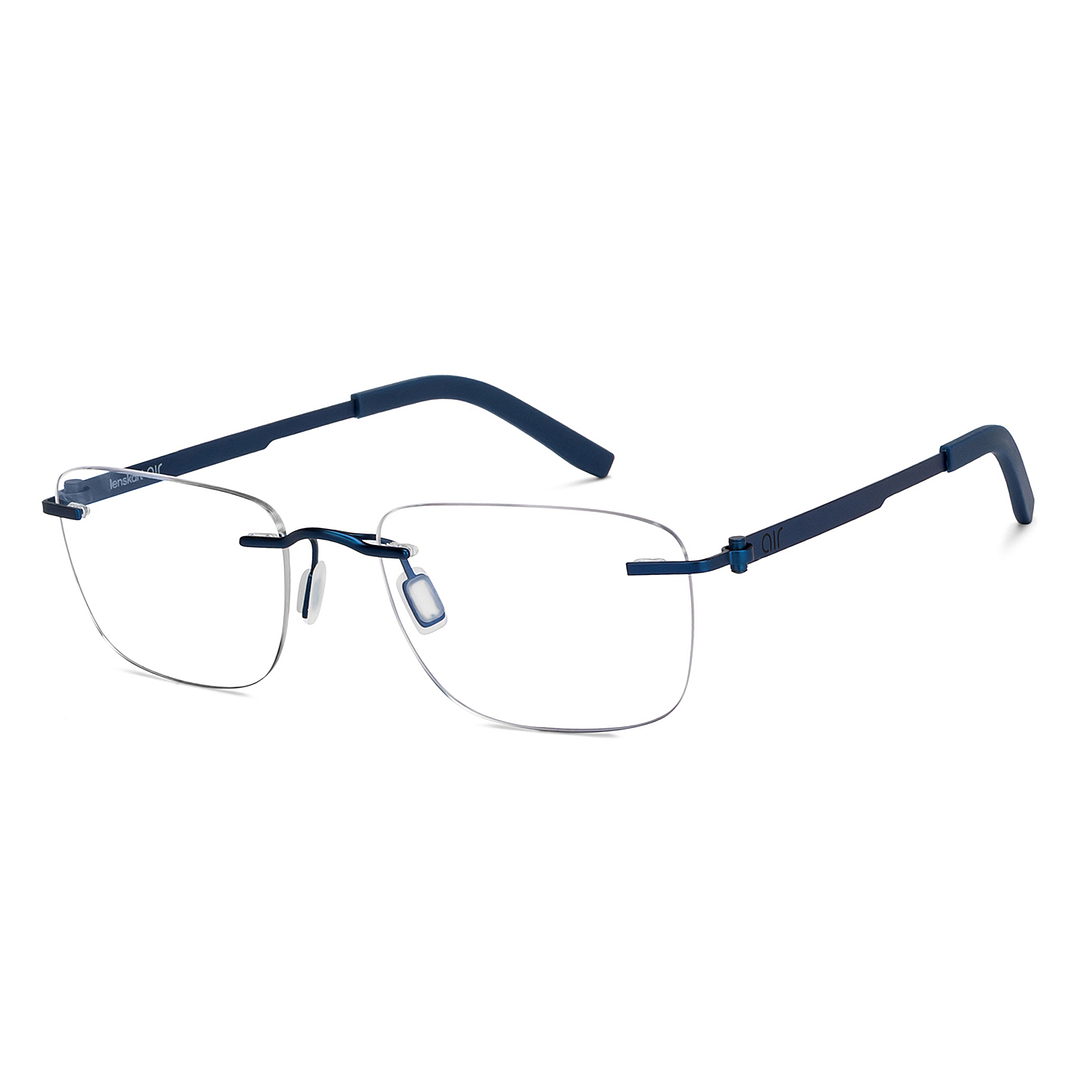 Lenskart Air Sky Blue Rimless Rectangle right side