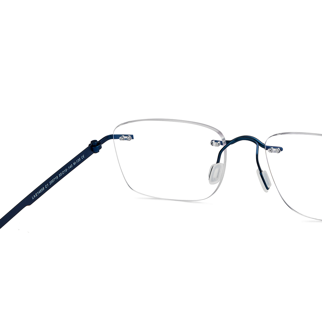 Lenskart Air Sky Blue Rimless Rectangle right side