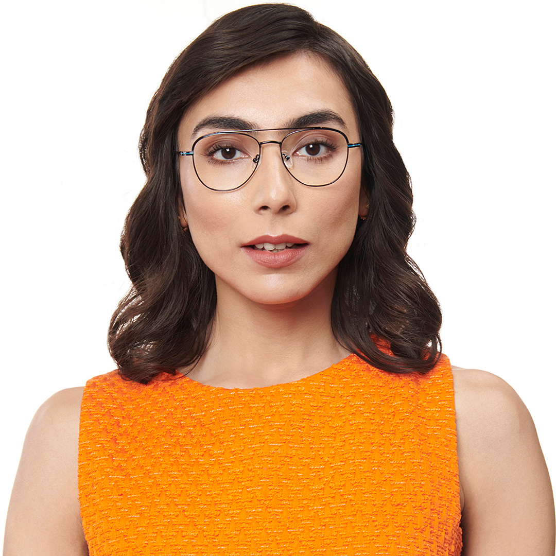 Lenskart Studio Online Sky Blue Full Rim Aviator right side