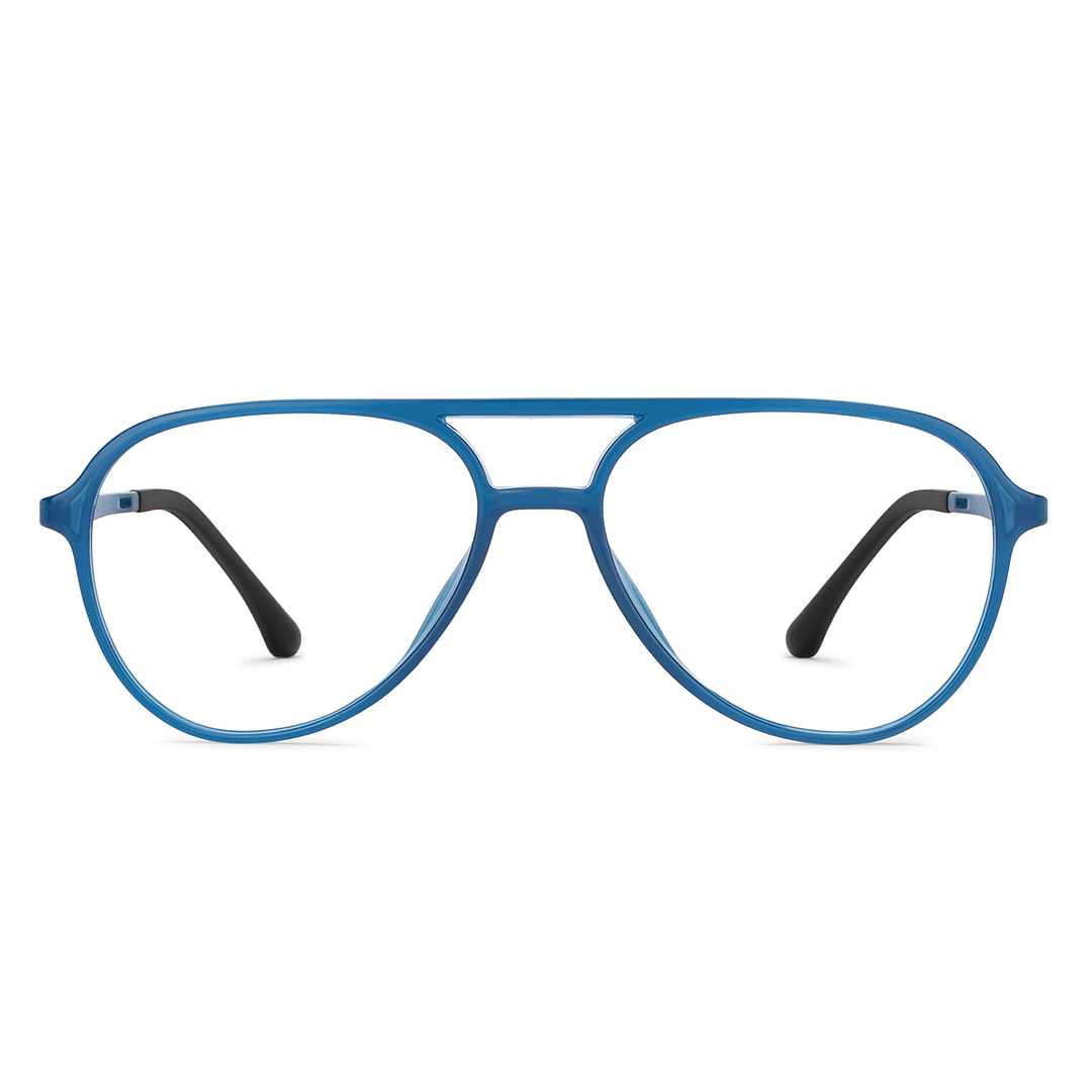 Lenskart Air Online Blue Transparent Full Rim Aviator left side
