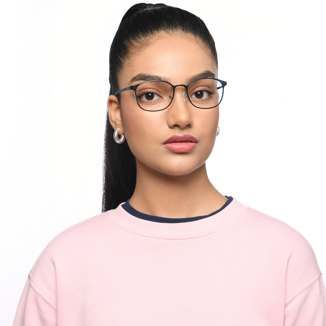 Lenskart Air Blue Transparent Full Rim Square right side