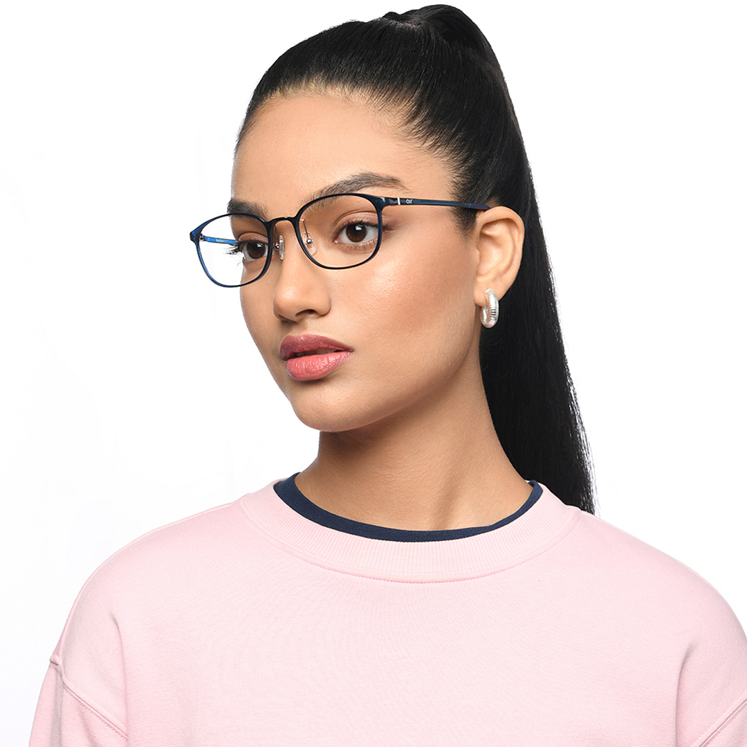 Lenskart Air Blue Transparent Full Rim Square left side